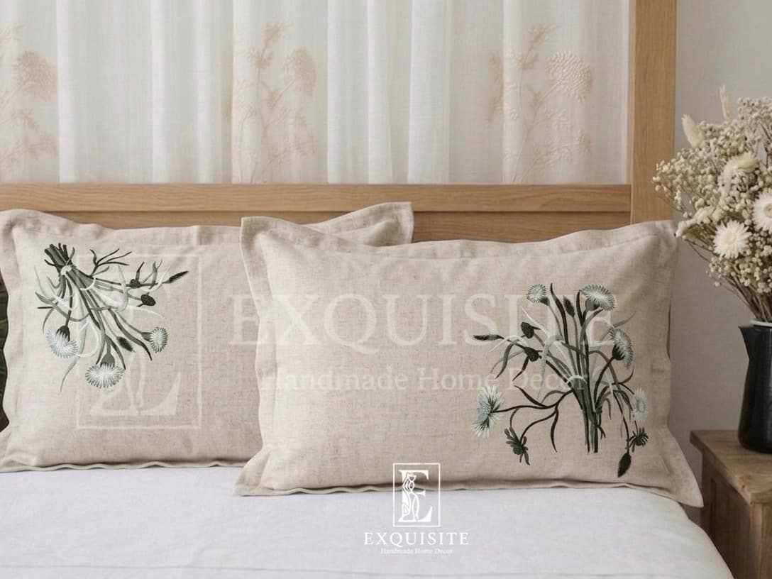 Pillow case with hand embroidery - Gối ngủ thêu tay — Exclusive Piece