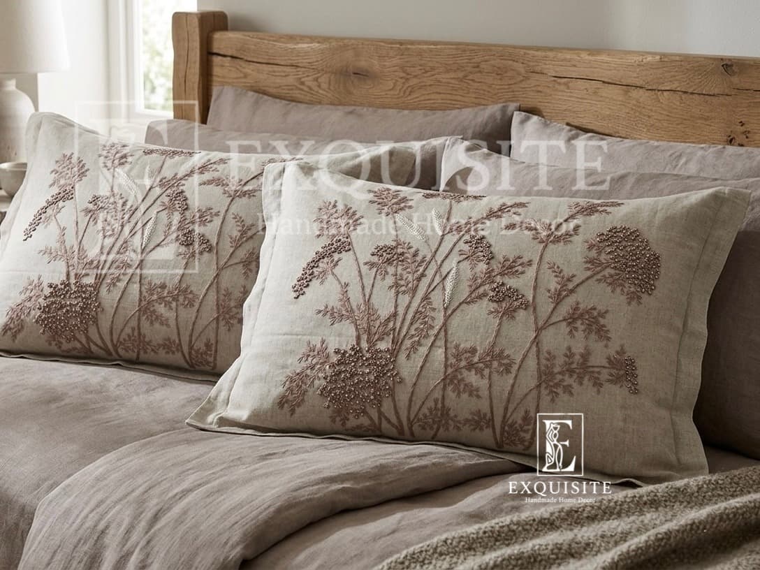 Pillow case with hand embroidery - Gối ngủ thêu tay