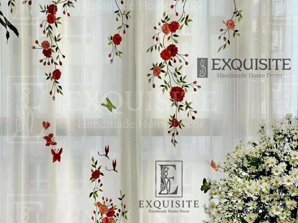 Organza curtain w-embroidery- Rèm thêu tay — Exclusive Piece