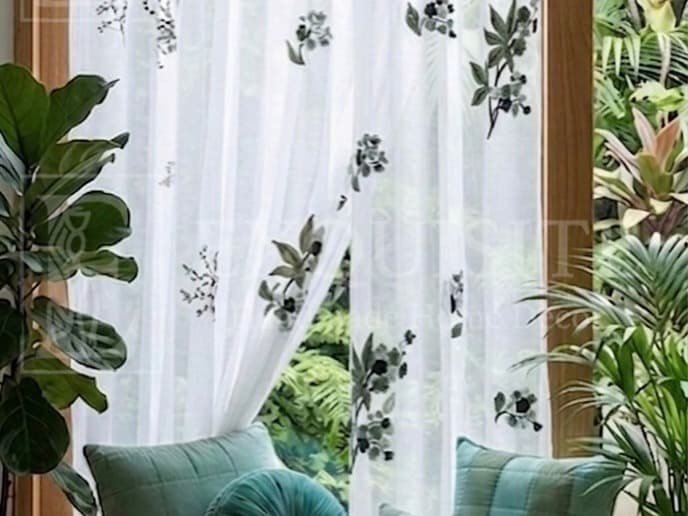 Organza curtain w-embroidery- Rèm thêu tay — Exclusive Piece