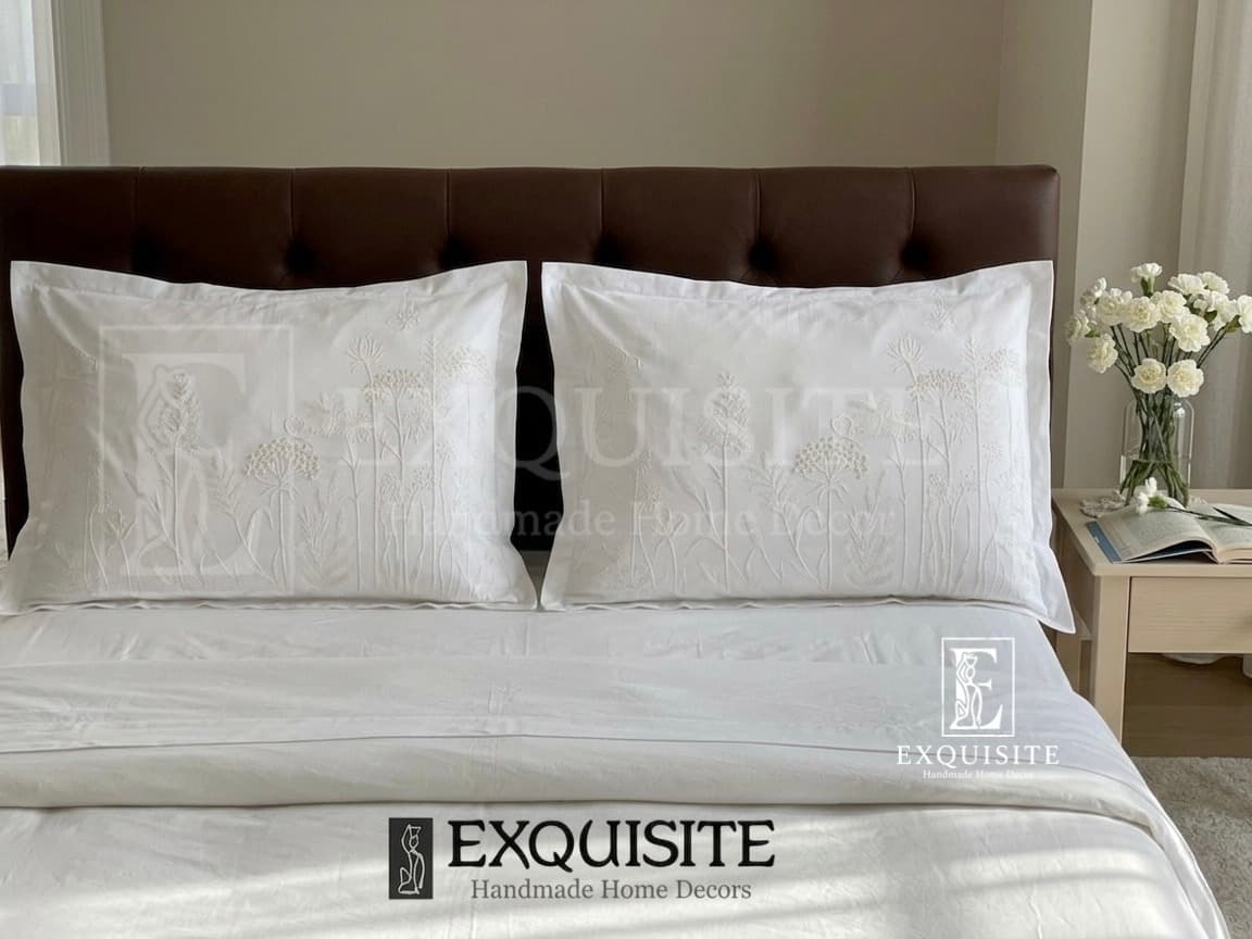 Pillow case with hand embroidery - Gối ngủ thêu tay