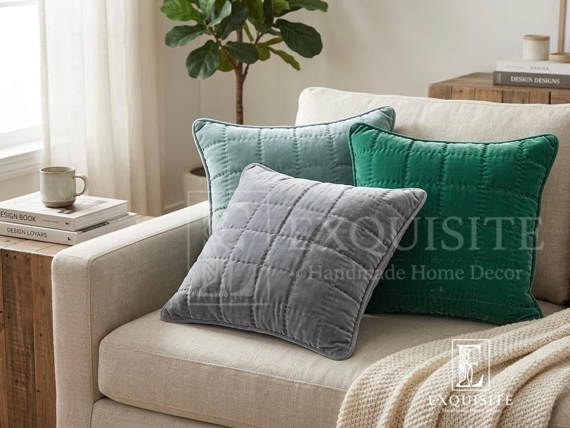 Cushion Velvet with hand stitching - Gối nhung khâu tay — Exclusive Piece